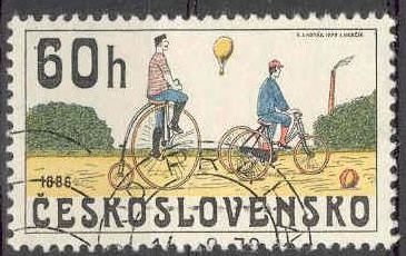 Checoslovaquia 1979 Scott 2257 Sello * Bicicletas de 1886 60h Mi.2524 Yvert2352 Matasello de favor Preobliterado Ceskolovensko Czechoslovakia Tchecoslovaquie